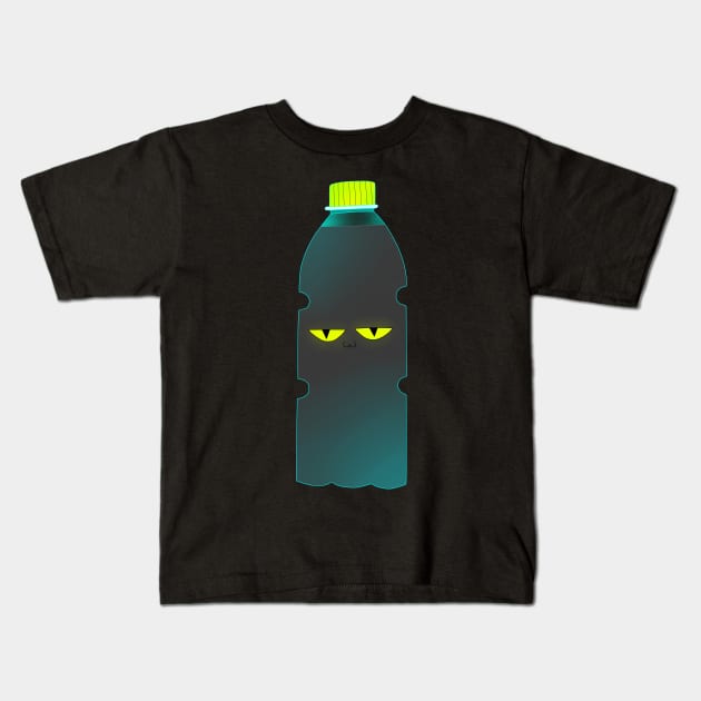 Cat in a bottle Kids T-Shirt by Rasheba